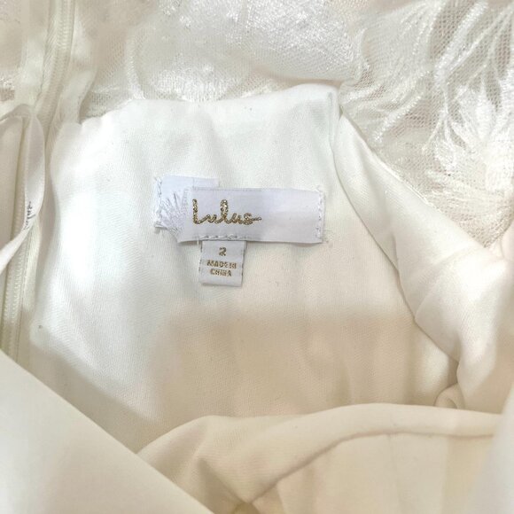 Lulus Wedding Eternity With You White Lace Long Sleeve Dress Size 2 - Picture 14 of 15